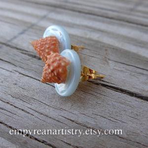 Button Stud Earrings - Nautical And Beach Earrings..
