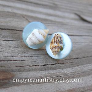 Button Stud Earrings - Nautical And Beach Earrings..